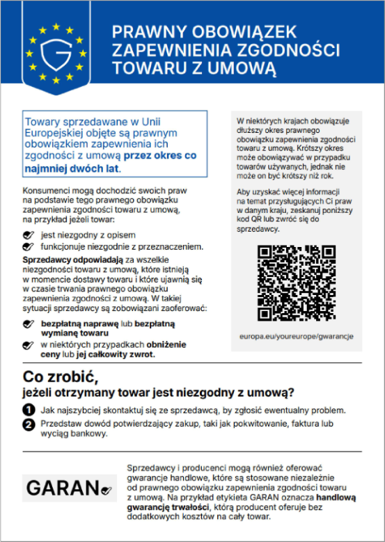Zharmonizowana etykieta handlowej gwarancji trwałości producenta