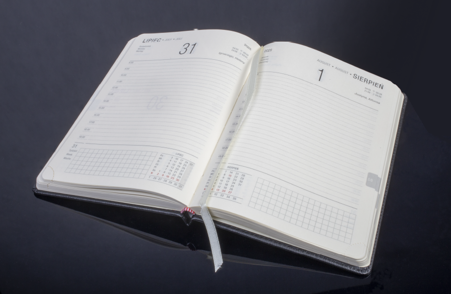 Kalendarz biurowy twardy OPUS O.DIARY Jowisz - kartki wewnętrzne