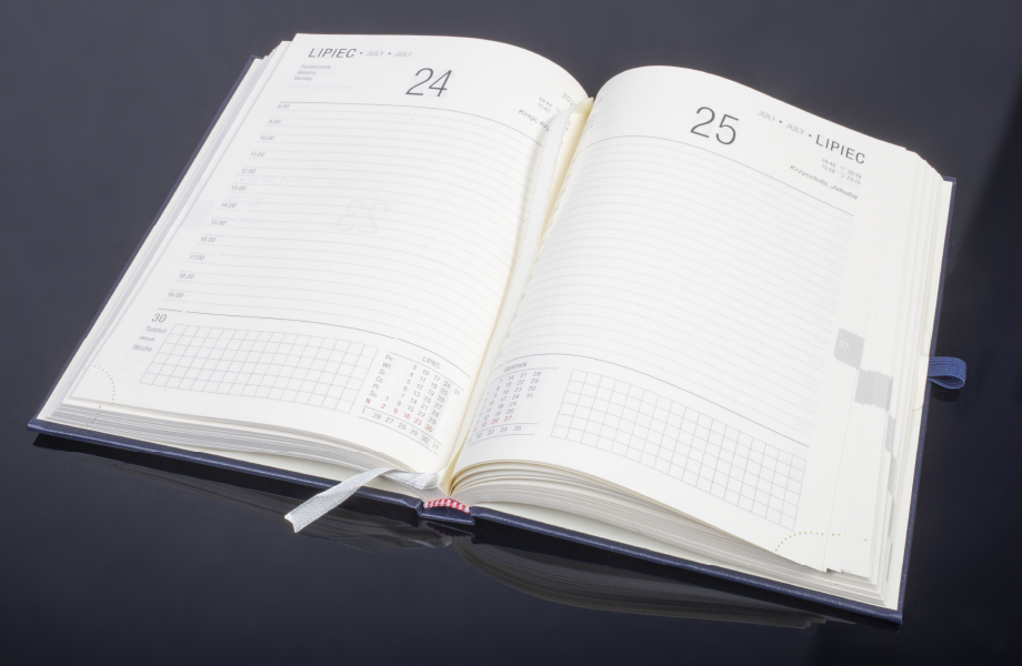 Kalendarz biurowy twardy O.DIARY Merkury - kartki wewnętrzne