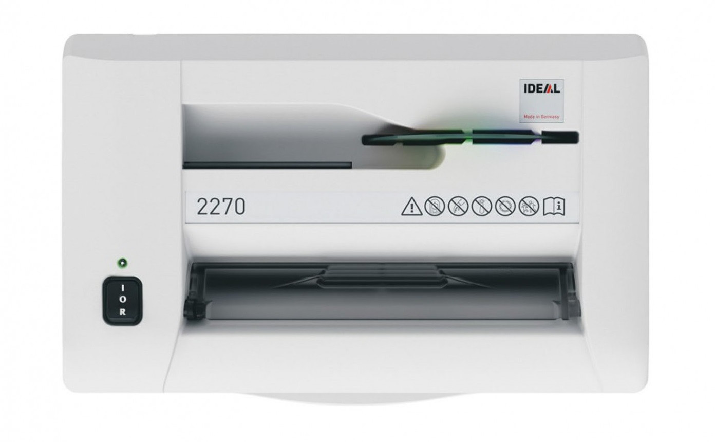 Niszczarka IDEAL 2270 z osobną szczeliną i głowicą tnącą do niszczenia płyt CD/DVD