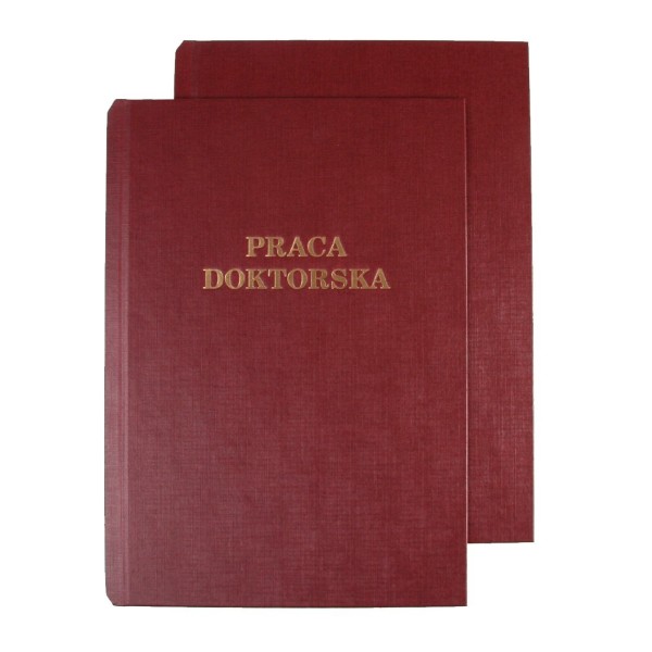 Okładka z napisem Okładka twarda z napisem - O.HARD COVER Classic - 304 x 212 mm (A4+ pionowa) - Praca Doktorska - 10 par