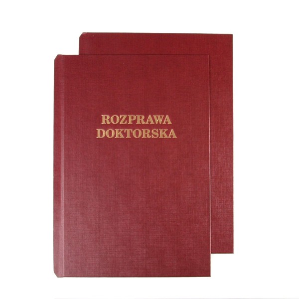 Okładka twarda z napisem - O.HARD COVER Classic - 304 x 212 mm (A4+ pionowa) - Rozprawa Doktorska - 10 par