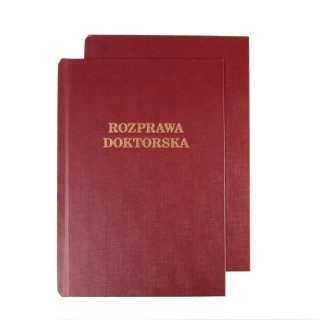 Okładka twarda z napisem - O.HARD COVER Classic - 304 x 212 mm (A4+ pionowa) - Rozprawa Doktorska - 10 par