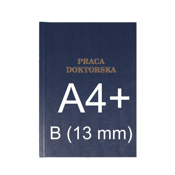 Okładka z napisem Okładka twarda z napisem - O.HARD Classic - 304 x 212 mm (A4+ pionowa) - Praca Doktorska - 10 sztuk - niebieski - B (13 mm)