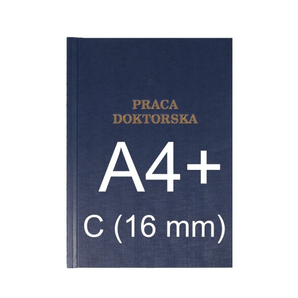 Okładka z napisem Okładka twarda z napisem - O.HARD Classic - 304 x 212 mm (A4+ pionowa) - Praca Doktorska - 10 sztuk - niebieski - C (16 mm)