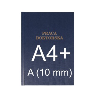 Okładka twarda z napisem - O.HARD Classic - 304 x 212 mm (A4+ pionowa) - Praca Doktorska - 10 sztuk - niebieski