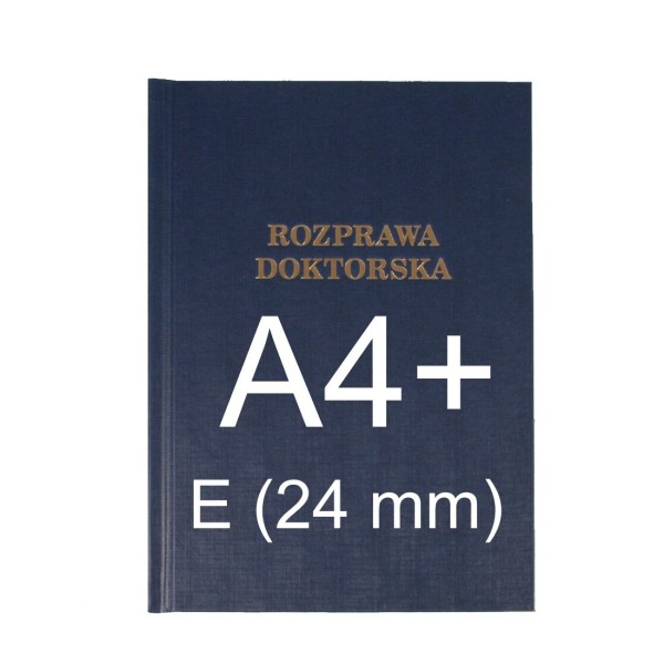Okładka z napisem Okładka twarda z napisem - O.HARD Classic - 304 x 212 mm (A4+ pionowa) - Rozprawa Doktorska - 10 sztuk - niebieski - E (24 mm)