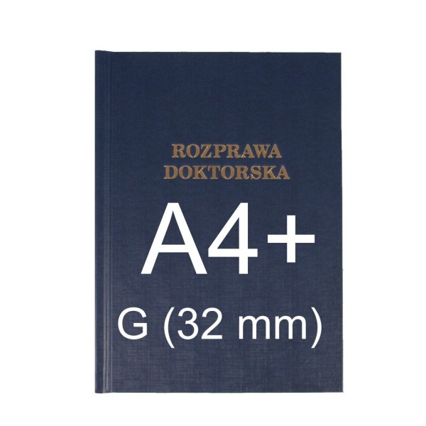 Okładka z napisem Okładka twarda z napisem - O.HARD Classic - 304 x 212 mm (A4+ pionowa) - Rozprawa Doktorska - 10 sztuk - niebieski - G (32 mm)