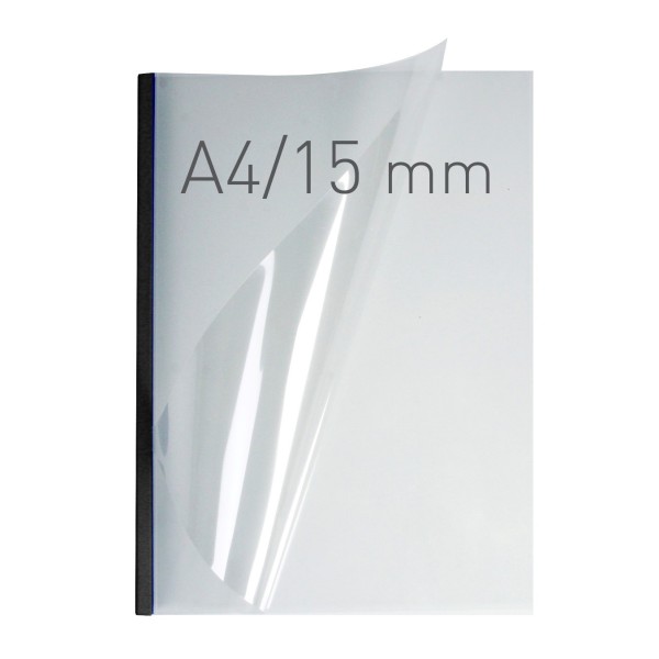 Okładka miękka Termookładki miękkie - O.THERMOTOP Double Clear - 297 x 210 mm (A4 pionowa) - czarny - 15 mm - 30 sztuk