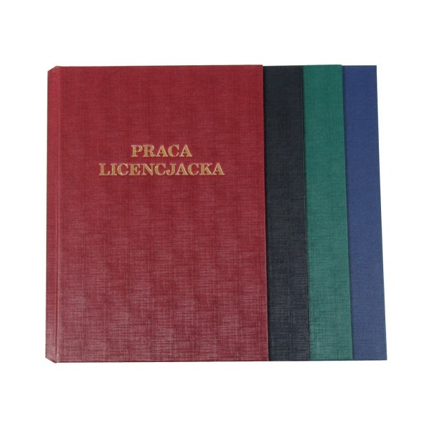 Okładka z napisem Okładka twarda z napisem - O.HARD COVER Classic - 304 x 212 mm (A4+ pionowa) - Praca Licencjacka - 10 par - niebieski