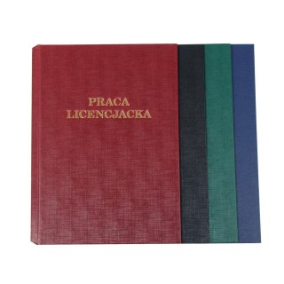 Okładka twarda z napisem - O.HARD COVER Classic - 304 x 212 mm (A4+ pionowa) - Praca Licencjacka - 10 par
