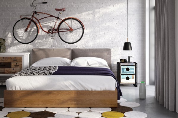 Oczyszczacz Airfree Tulip 80 w sypialni obok łóżka - aranżacja