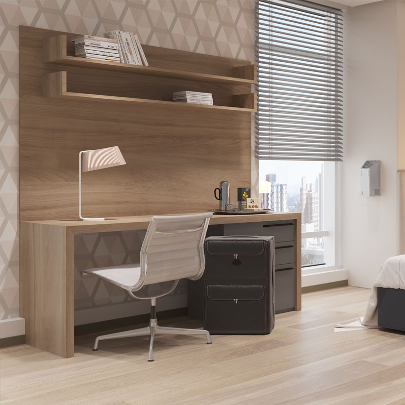 Oczyszczacz powietrza Airfree WM 140 w sypialni obok łóżka - aranżacja