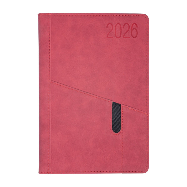 Kalendarz A5 Kalendarz - O.DIARY Saturn - A5 (2026) - czerwony