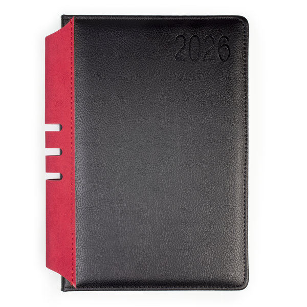 Kalendarz A5 Kalendarz - O.DIARY Jowisz- A5 (2026) - czarno-czerwony