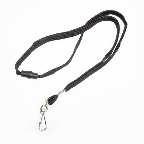 Smycze zapinane zakończone karabińczykiem - O.LANYARD 4 - czarny