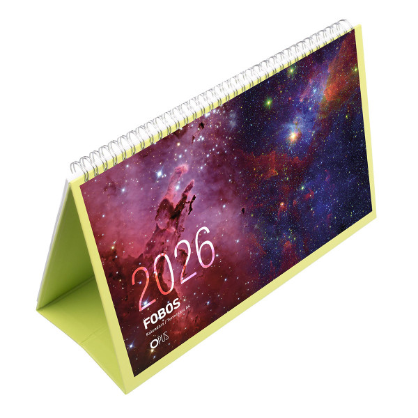 Kalendarz Kalendarz biurkowy - O.DIARY Fobos - A4 (2026) -  limonkowy