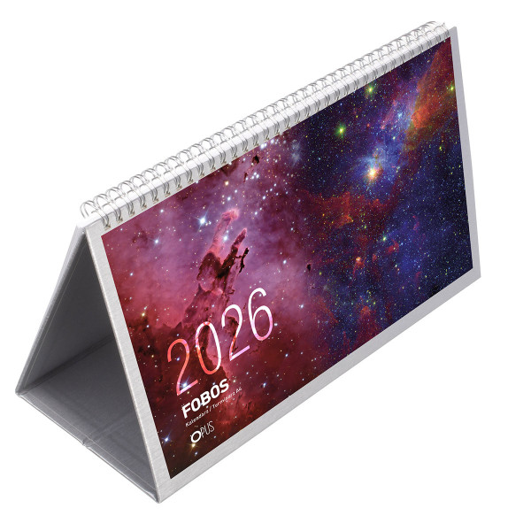 Kalendarz Kalendarz biurkowy - O.DIARY Fobos - A4 (2026) -  srebrny