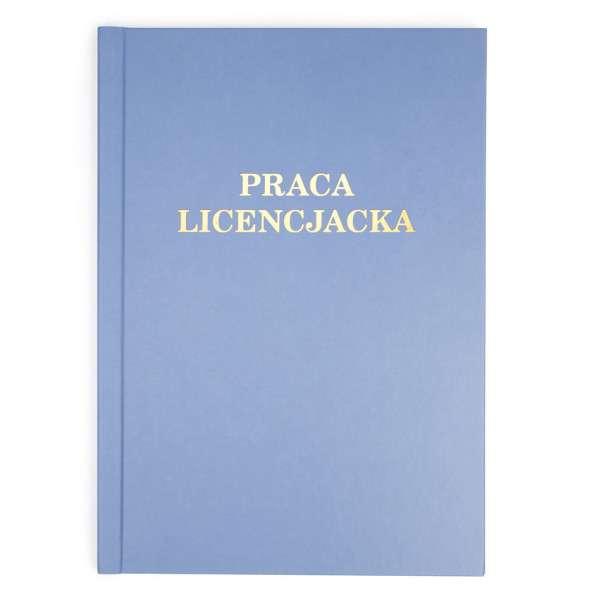 Okładka Okładka twarda z napisem - O.HARD Modern 02 - 304 x 212 mm (A4+ pionowa) - Praca Licencjacka - 10 par - jasnoniebieski - A (10 mm)
