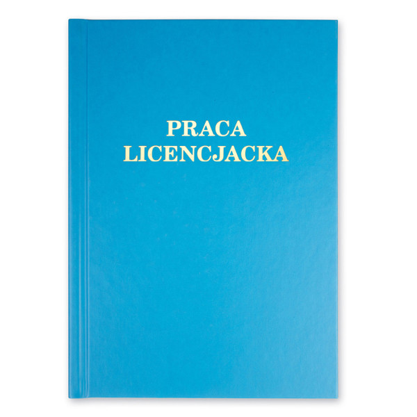 Okładka Okładka twarda z napisem - O.HARD Modern 02 - 304 x 212 mm (A4+ pionowa) - Praca Licencjacka - 10 par - turkusowy - AA (5 mm)