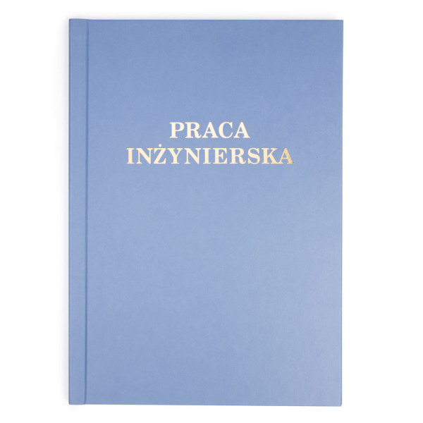 Okładka Okładka twarda z napisem - O.HARD Modern 02 - 304 x 212 mm (A4+ pionowa) - Praca Inżynierska - 10 par - jasnoniebieski - AA+ (7 mm)