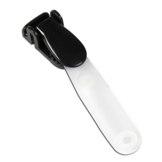 White plastic clips with plastic ID card holder - O.CLIP 2 - 100 pieces