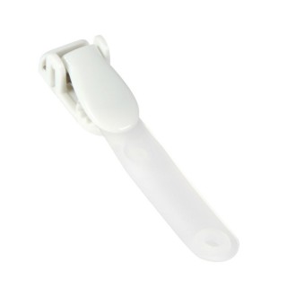 White plastic clips with plastic ID card holder - O.CLIP 2 - 100 pieces