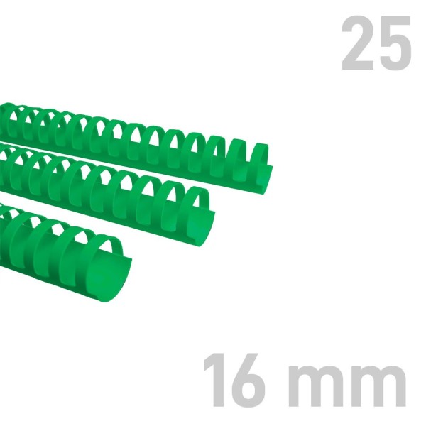 Grzebiet plastikowy Grzbiety plastikowe - O.COMB Okrągłe - A4 - zielony - 16 mm - 25 sztuk