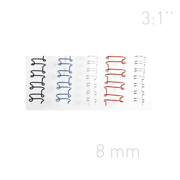 Grzebiet drutowy Grzbiety drutowe - O.WIRE 3:1 - A4 - 100 sztuk - czarne - 8 mm