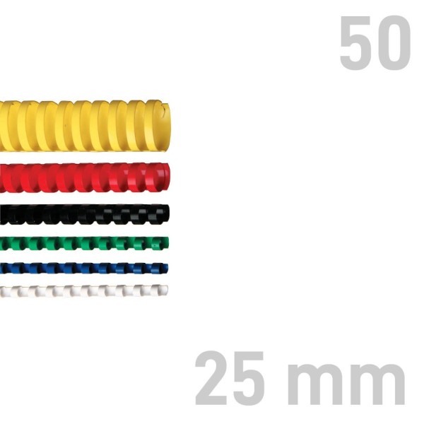 Grzebiet plastikowy Grzbiety plastikowe - O.COMB Owalne - A4 - czerwony - 25 mm - 50 sztuk