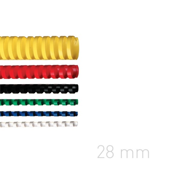 Grzebiet plastikowy Grzbiety plastikowe - O.COMB Owalne - A4 - biały - 28 mm - 50 sztuk