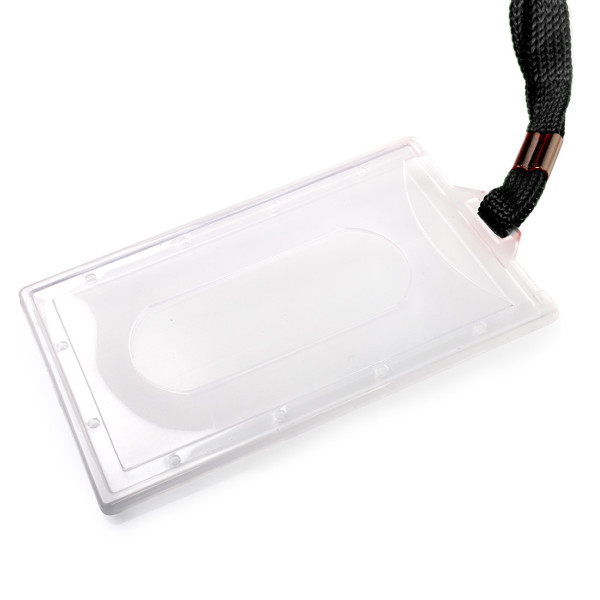 Rigid ID card/badge holder with strap - O.BADGE HOLDER Vertical -90 x 55 mm - 50 pieces