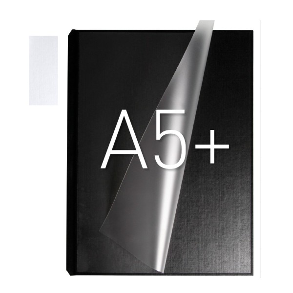 Okładka Okładka twarda z kieszenią laminacyjną - O.pouchCOVER Classic Duplex A5+ - 10 par - 217 x 151 mm (pionowa) - czarny