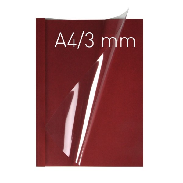Okładka miękka Termookładki miękkie - Thermolinen (A4 pionowa) - 100 sztuk - bordowy - 3 mm